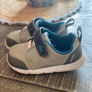 See Kai Run Gray and Blue Sneakers with Slip-On Design